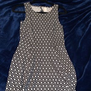 H&M black and white knee length dress